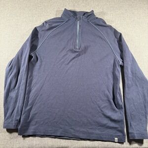 Tasc Performance 1/4 Zip Pullover Mens Medium Navy Blue Bamboo Cotton Stretch